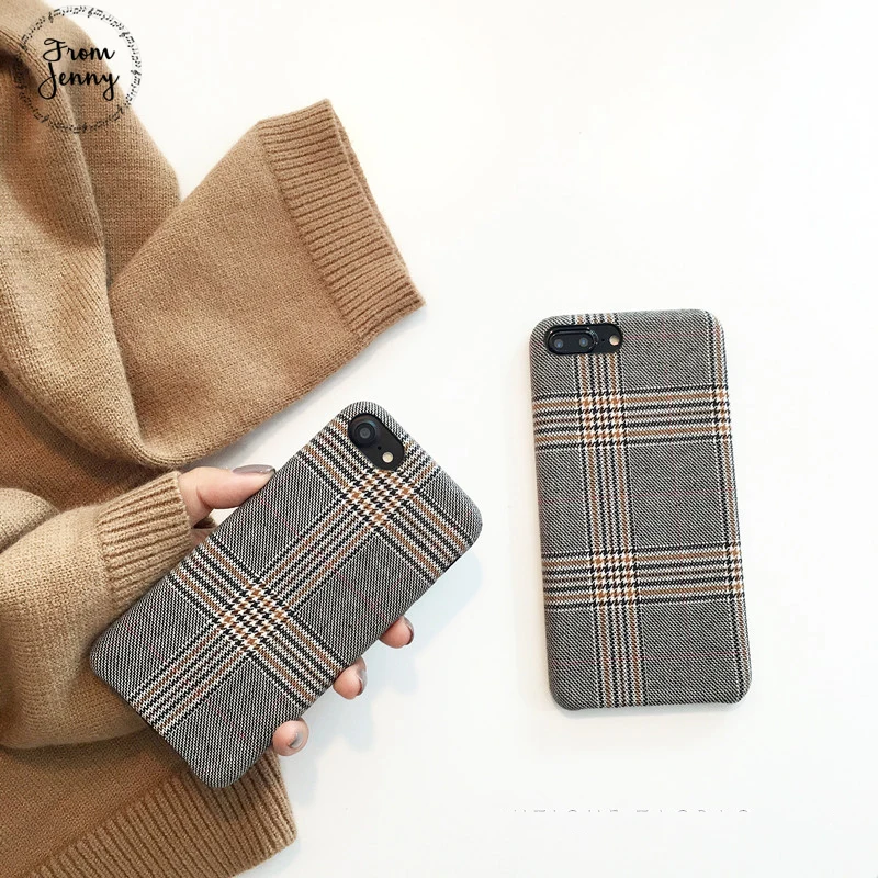 От Jenny Grid тканевый чехол Capas для iPhone 7 7plus 6s 6plus 8 8plus элегантный мягкий задней панели