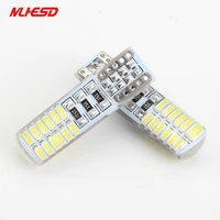 10pcs new car led t10 194 w5w canbus t10 24smd 3014 led t10 w5w silicone shell t10 24led auto side wedge lamp parking bulb