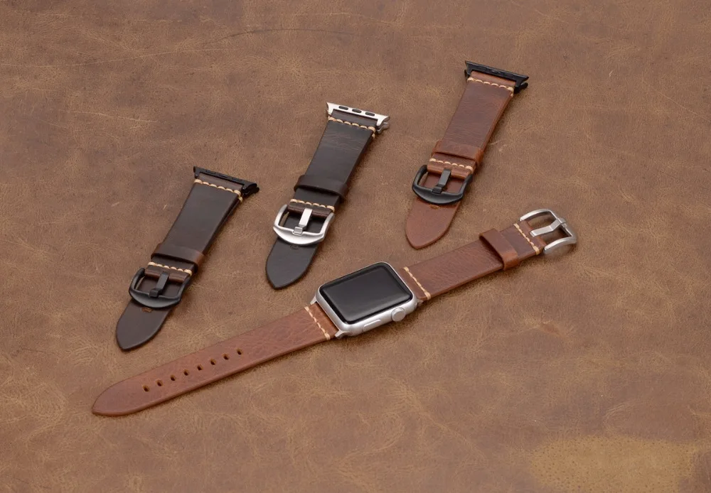 EACHE ремешок для часов из натуральной кожи Подходит для Apple Watch серии 1 2 3 38 мм 42 мм