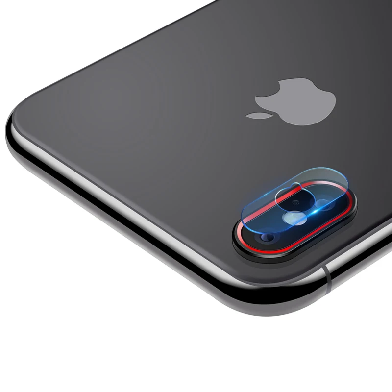Для iPhone X XS MAX XR объектив 2.5D Закаленное стекло протектор+ алюминиевый сплав защитное кольцо круг взрывозащищенный