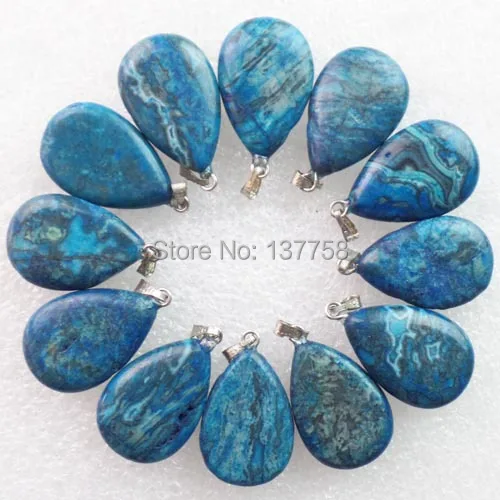 

50Pcs Blue Crazy Lace Agates Teardrop Pendant Bead 26x15x6mm E7