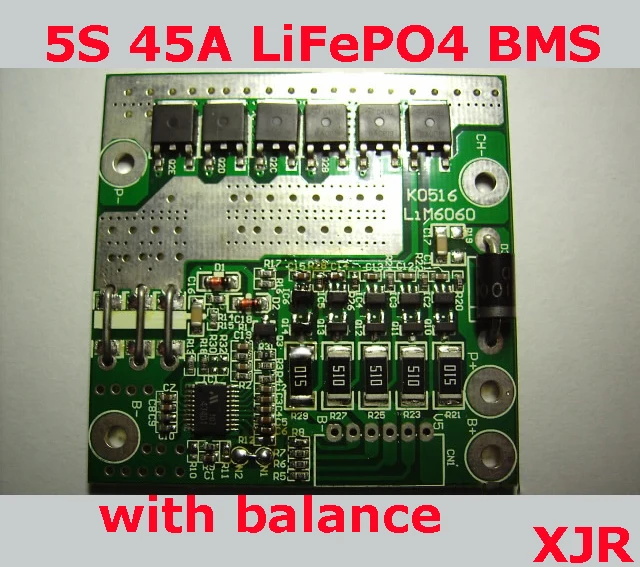 5S 45A LiFePO4 BMS/PCM/PCB Защитная плата аккумулятора для 5 упаковок 18650 аккумуляторная