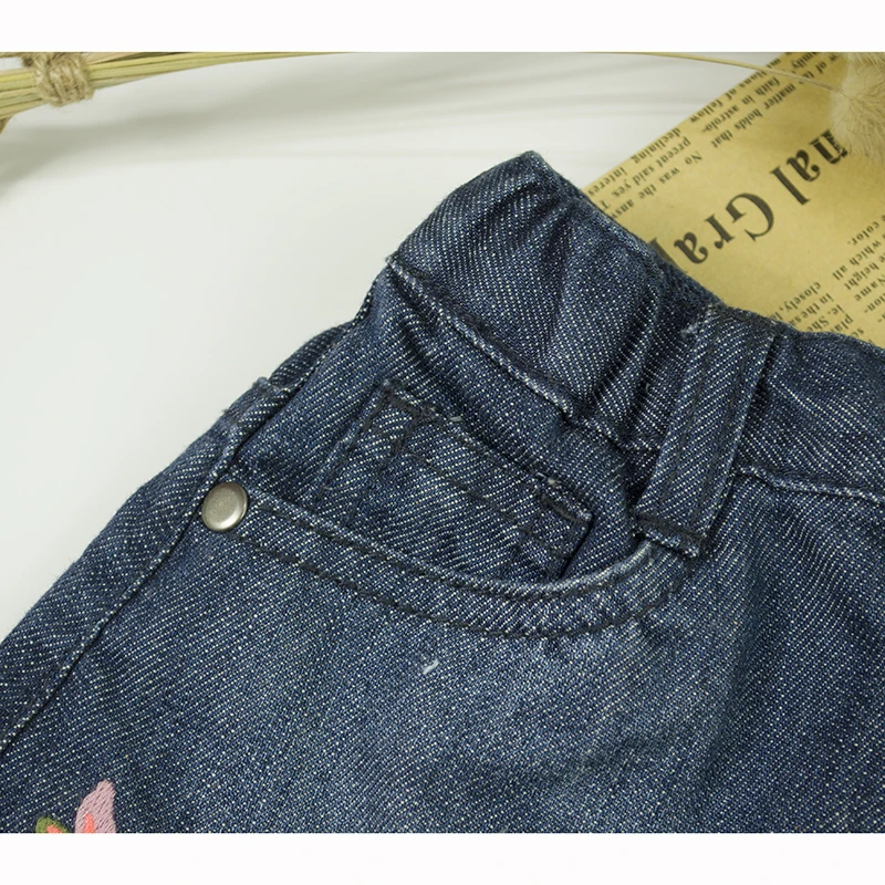2017 Summer Infant Baby Girls Denim Mini Skirt Newborn Toddler Elastic Waist All Match A-line Cartoon Embroidery Clothing |