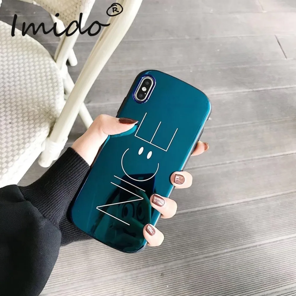 Милый Приятный с принтом смайлика чехол для телефона iPhone 6 6S 7 8 плюс мягкого