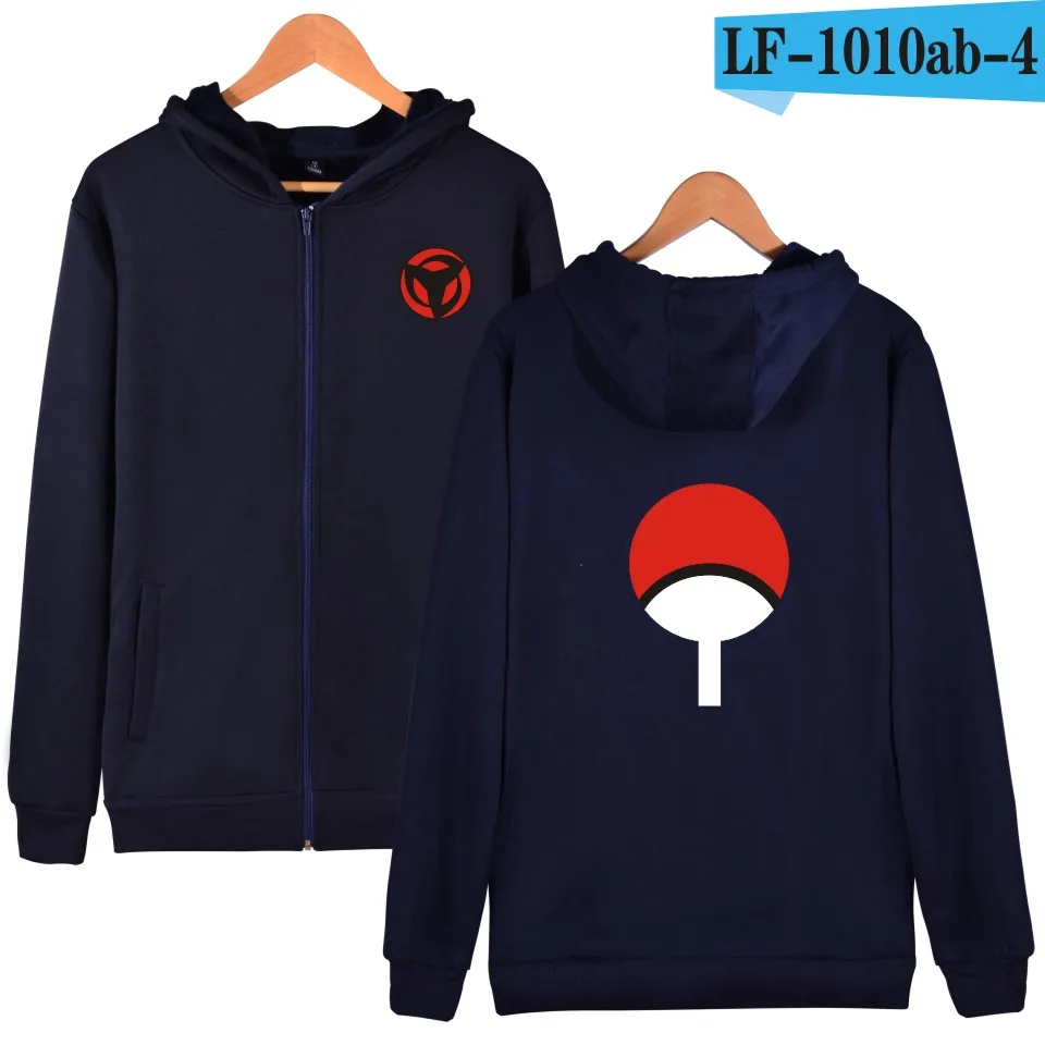 Navy Blue LUCKYFRIDAYF японский мультфильм толстовка с капюшоном для мужчин черный аниме пальто толстая зимняя Толстовка Наруто Учиха Syaringan одежда - Цвет: Navy Blue