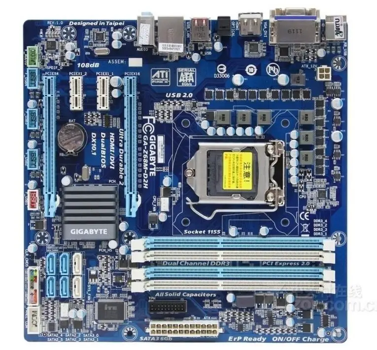 Для Gigabyte GA Z68M D2H оригинальная б/у материнская плата для настольного компьютера с