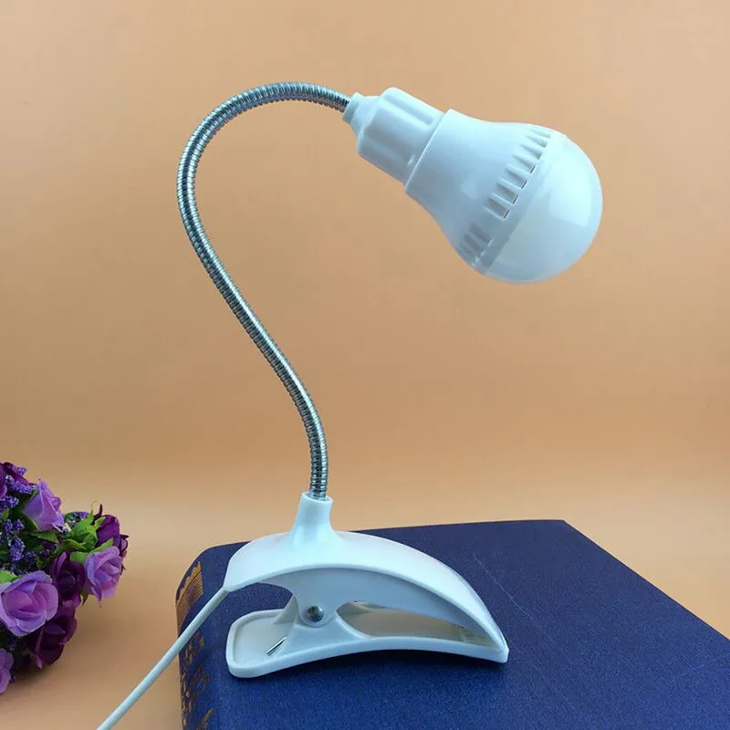 Светодиодные настольные лампы гибкая USB клипер клип защита глаз свет для чтения