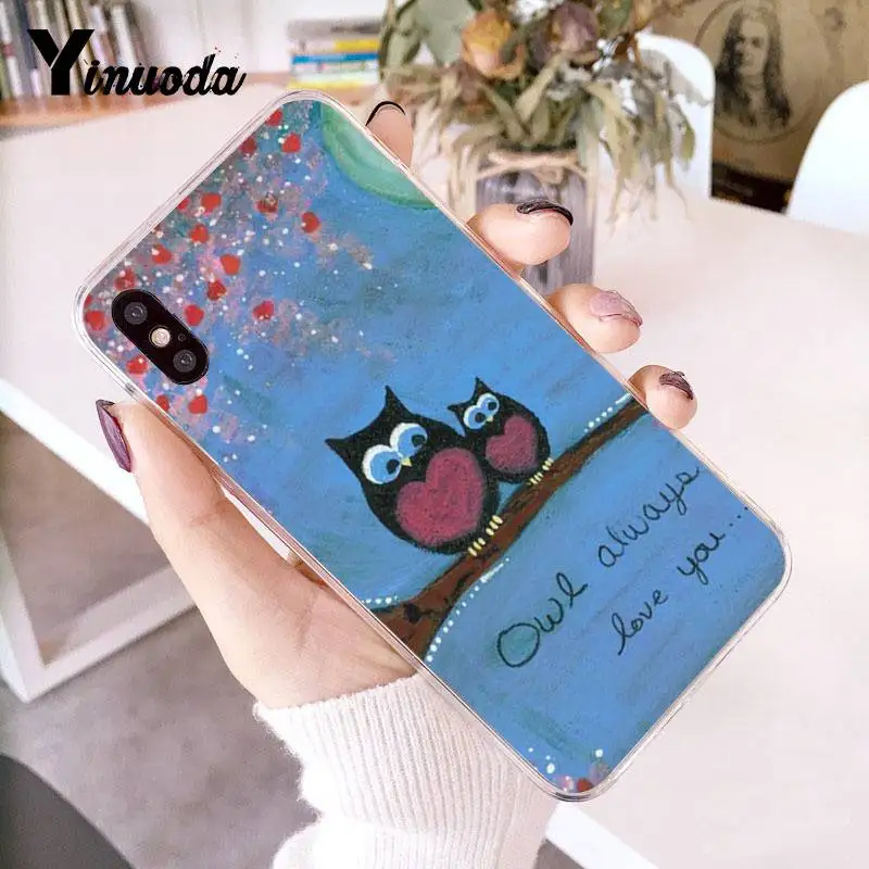 Yinuoda для iPhone 7 6 X чехол животное сова Прозрачный чехол для телефона чехол для iPhone 8 7 6 6S Plus X 10 5 5S SE XR XS XSMAX