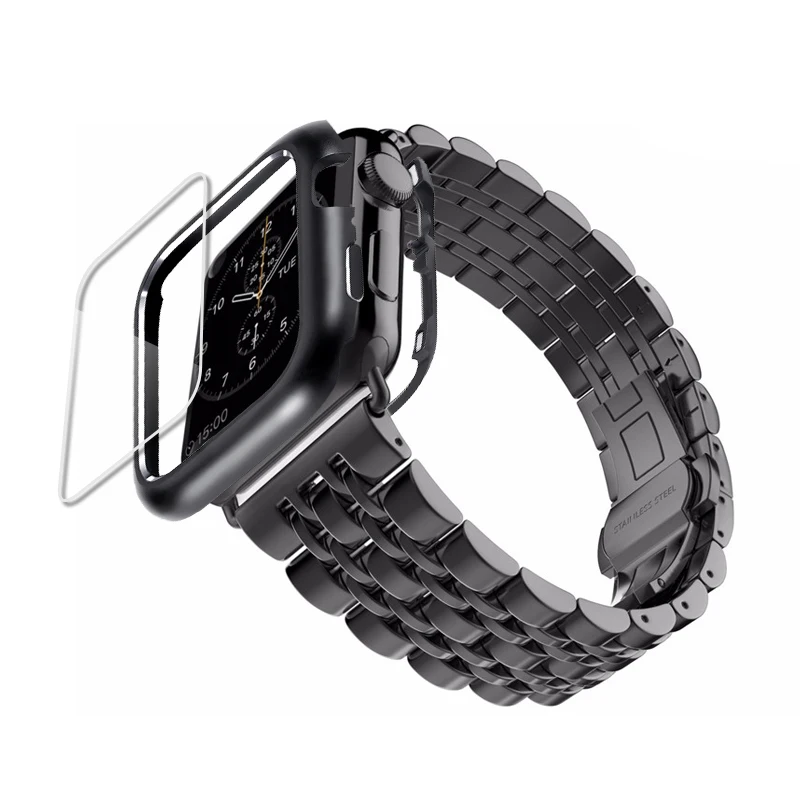 Чехол и ремешок для Apple Watch band 42 мм 38 браслет из нержавеющей стали watch 4 3 5 iwatch