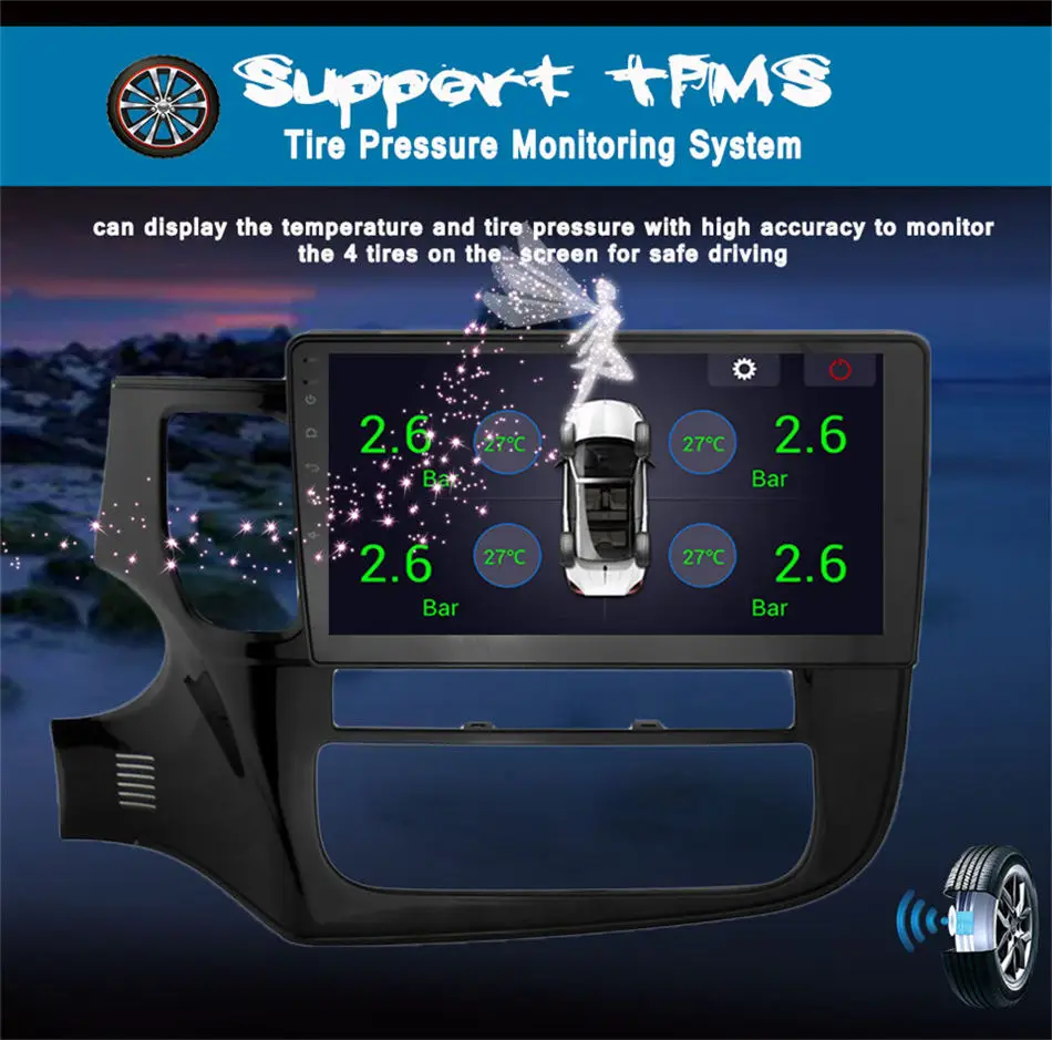 10 1 &quotAndroid 0 Автомобильный GPS плеер Navi для Mitsubishi Outlander 2013 2014 2015 2016 18 с 6G + 128G
