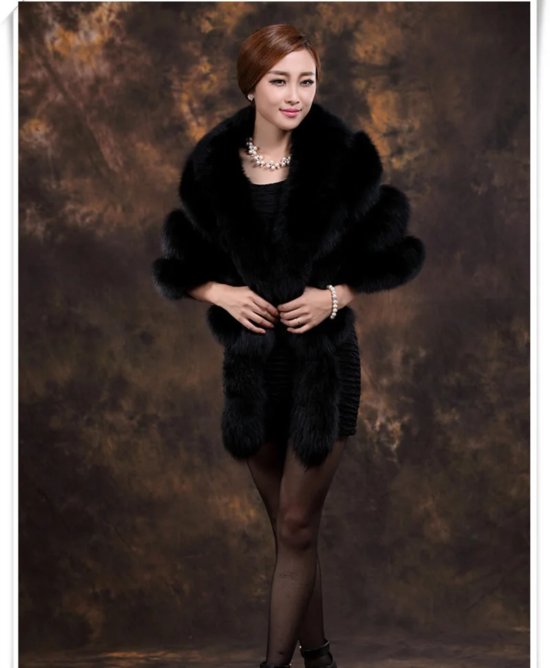 Шали и шарфы из натурального меха новинка 2018 роскошная Пашмина для женщин пончо с