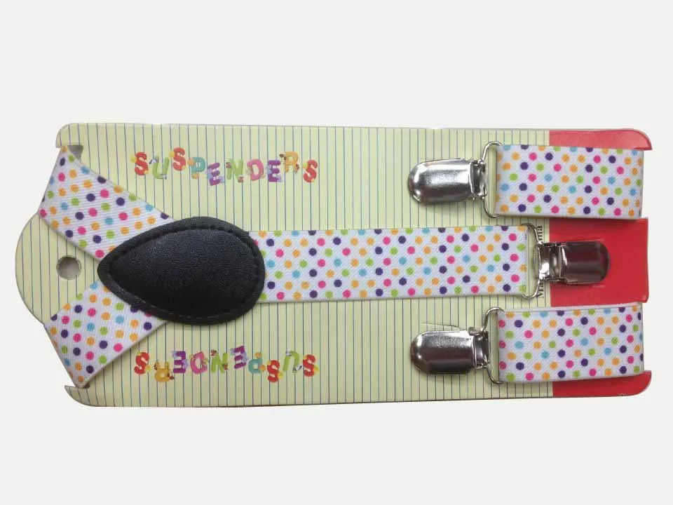 Бесплатная доставка новинка 2018 года модные разноцветные подтяжки в горошек для