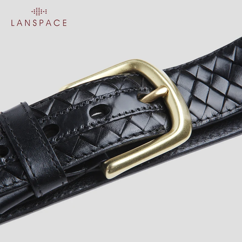 Мужской кожаный ремень LANSPACE деловой модный бренд Мужская кожа 3 7 | Аксессуары для