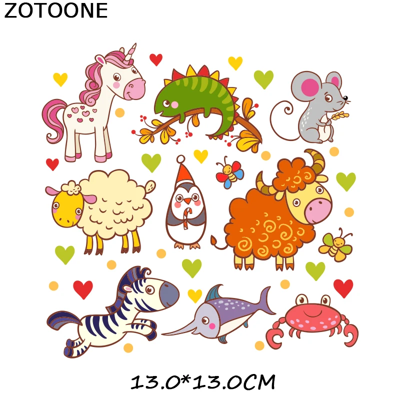 ZOTOONE аппликация с днем рождения милые животные комбинация Единорог железные нашивки для одежды сердце передачи патч детская одежда E - Цвет: 16