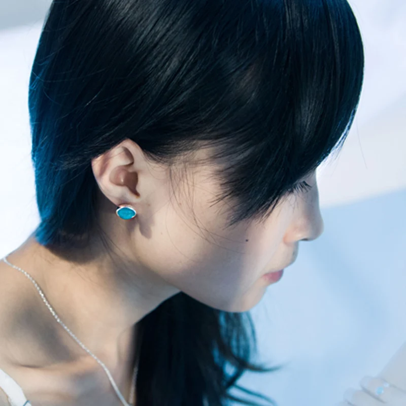 Sterling Silver Jewelry 925 Stud Earrings Circle With Stone Free Shipping Lady | Украшения и аксессуары