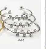 silver WT-B387 WKT Опт Новое поступление Щедрый для леди браслет натуральный пресноводный жемчуг латунь с золото цвет ювелирные изделия - Окраска металла: silver