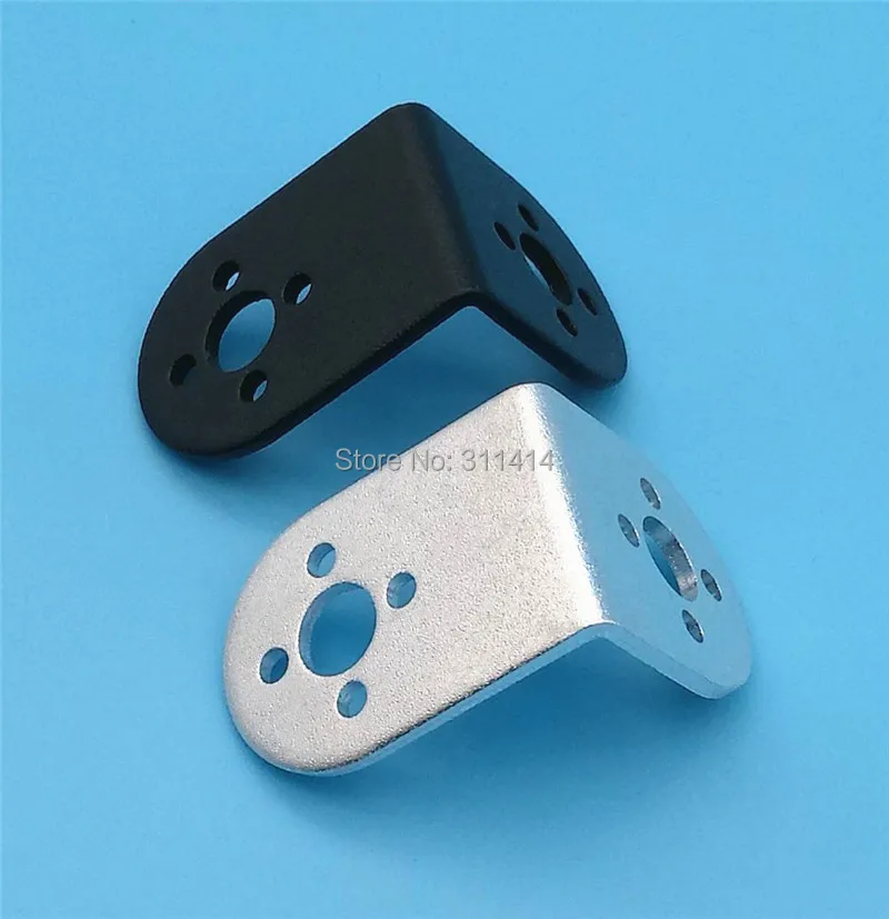 10pcs/lot Robot Servo L Brackets Type Mount Mechanical Smart Car Black Anodized Aluminum Wholesale Promotion Free Shipping | Игрушки и