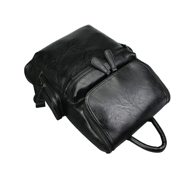 2019 хит! Мужской Дорожный рюкзак из натуральной кожи с отделением для ноутбука|men