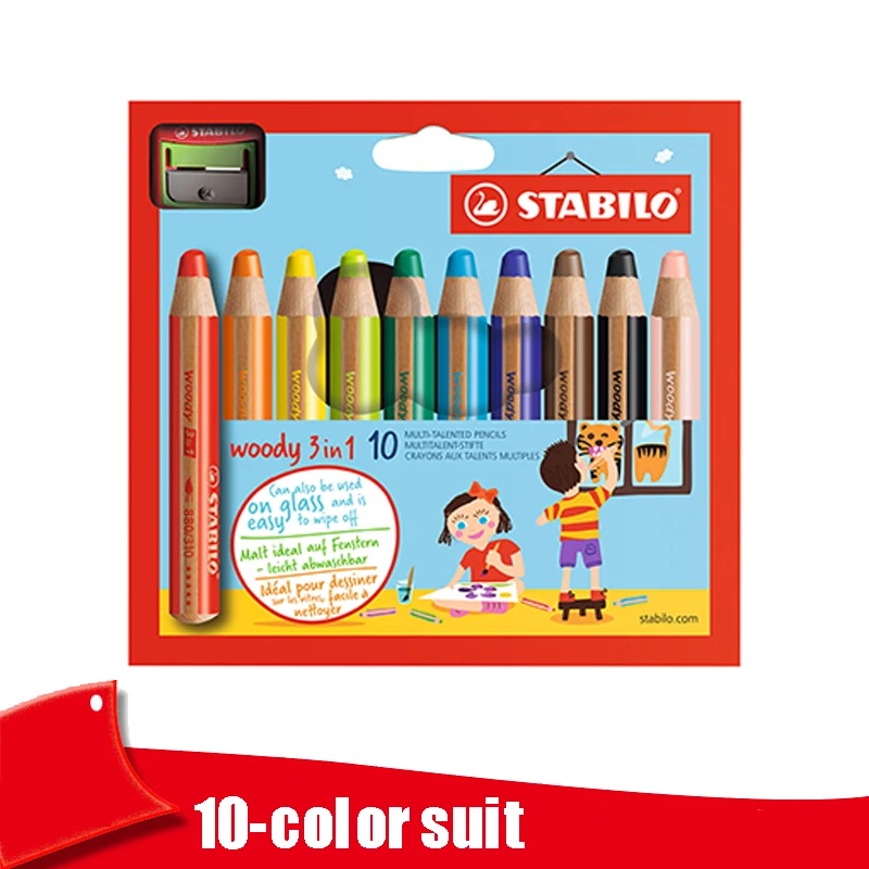 10 colors Stabilo масляная пастель 6/10/18 Цвет Детские карандаш ребенка безопасности кисти Цвет порошка моющиеся маркер ручка - Цвет: 10 colors