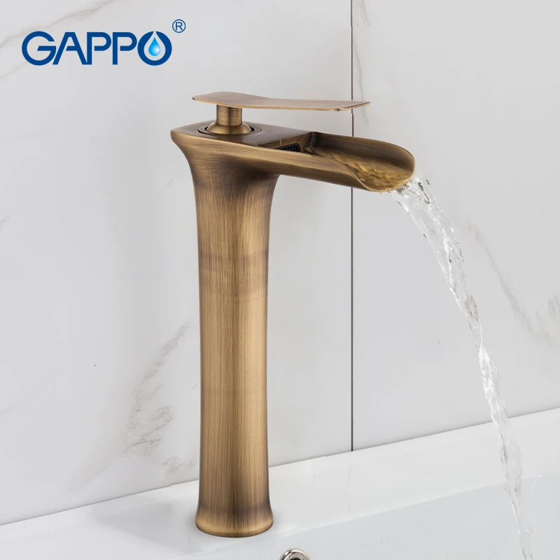 Смеситель для раковины GAPPO, латунный высокий водопад, кран для ванной комнаты, водопроводный кран, водопроводный кран для раковины, кран armatur