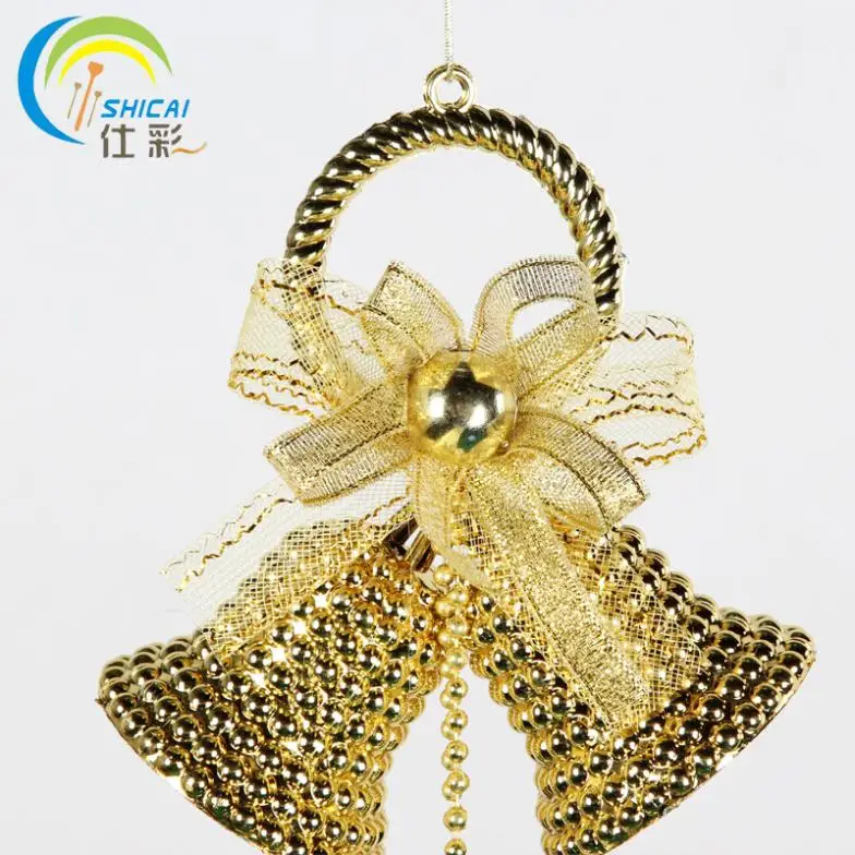 Shi -color gold ring Christmas bells scene layout decorated tree ornaments mounted bell rings | Дом и сад