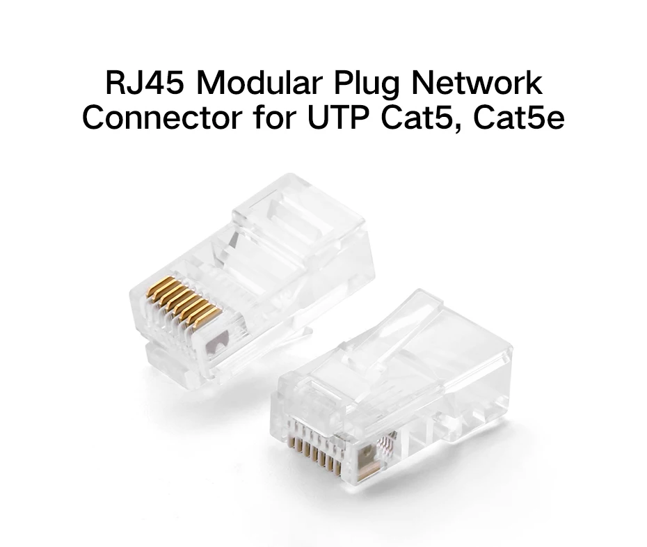 Разъем Cat5 RJ45 Cat5E 8P8C модульный Ethernet кабель Позолоченный разъем Cat 5 ОБЖИМНАЯ сеть RJ