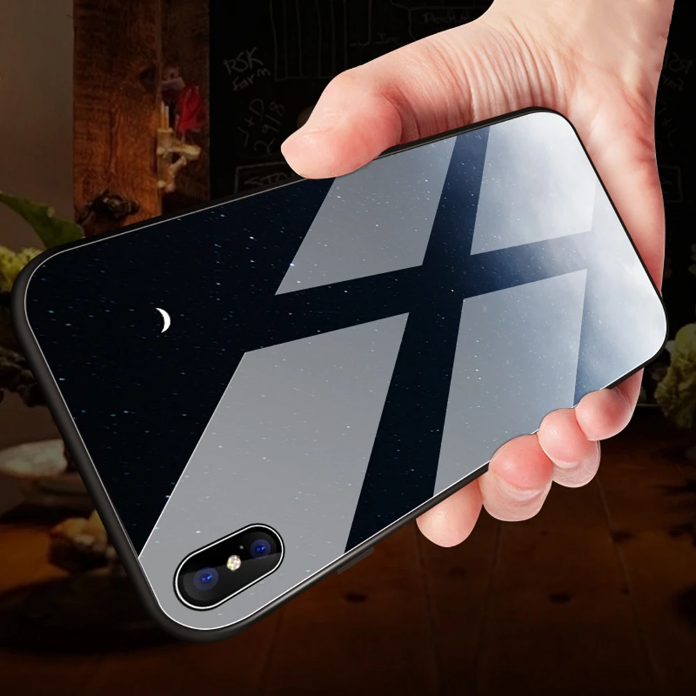 Heyytle чехол из закаленного стекла для iPhone 8 7 Plus 6 s Космический Чехол с мягкими