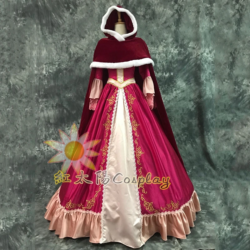 dress and cape Изготовленный На Заказ комедия Красавица и Чудовище Белль принцесса платье косплей Comtume Рождество Женский взрослый - Цвет: dress and cape
