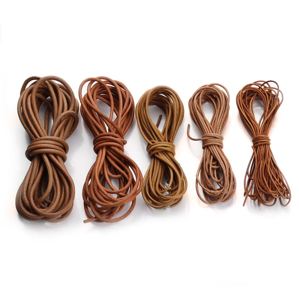

Ckysee 5m/lot Leather Cords Strings Round Beading Threads Fit Necklaces Bracelets DIY Jewelry Making 1/1.5/2/2.5/3/4mm Pick Size
