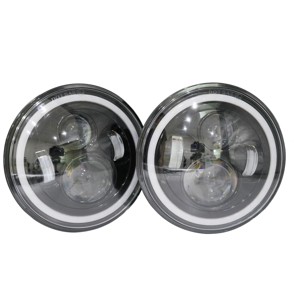 7 &quotRGB Halo дюймов светодиодные фары Plug And Play Led Ангельские глазки герметичные