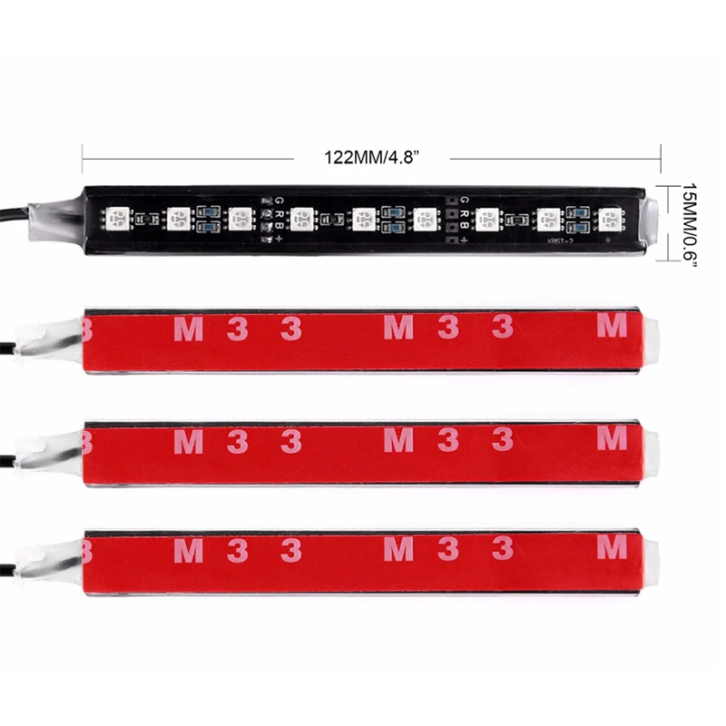 4 шт 12 V Светодиодные ленты светильник лента шт. салона RGB LED DRL USB вольт музыкальный