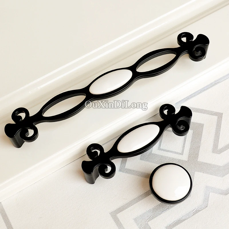 

Top Designed 10PCS European Rural Kitchen Door Handles Ceramic Cupboard Wardrobe Drawer Wine Cabinet Pulls Handles and Knobs