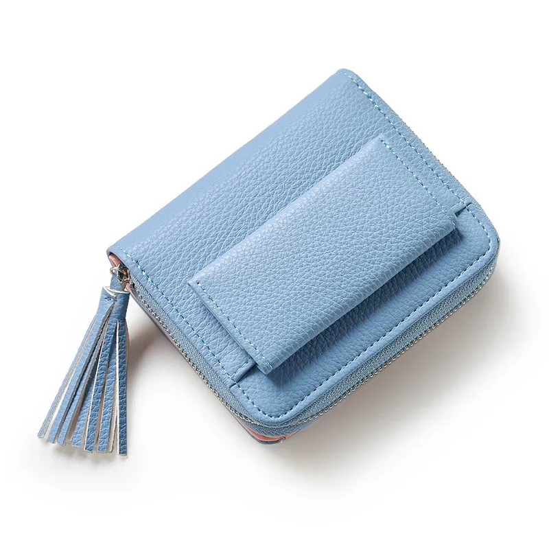 Brand Women Small Wallets Tassel Pendant Short Money PU Leather Lady Zipper Coin Pocket Purses Female Fashion Cardbag | Багаж и сумки