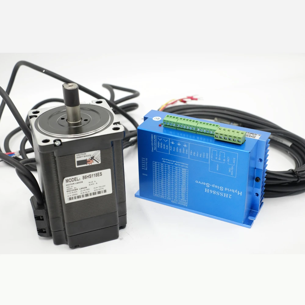 NEMA34 8.5Nm 1171oz-in Hybrid Closed Loop Stepper Drive+Motor kits PUL+DIR Control mode 3.2Kg.cm2 for CNC Router/Laser Machine |