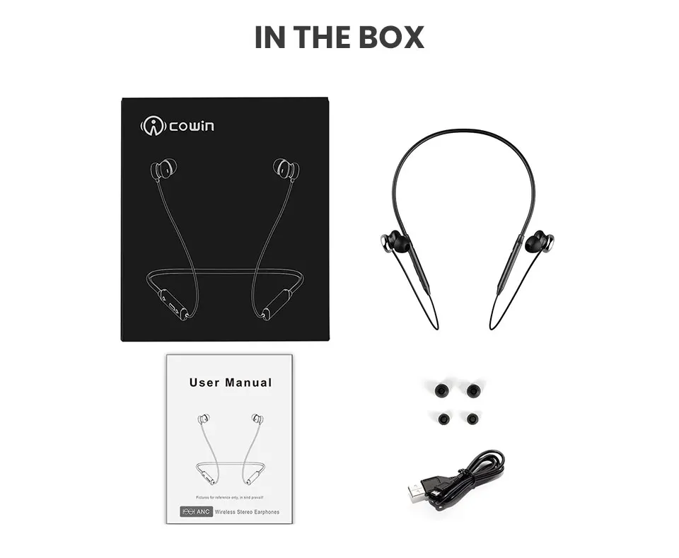Cowin HE5A, активные наушники с шумоподавлением, bluetooth, Спортивные Беспроводные наушники, музыка, bluetooth гарнитура для телефона, громкая связь