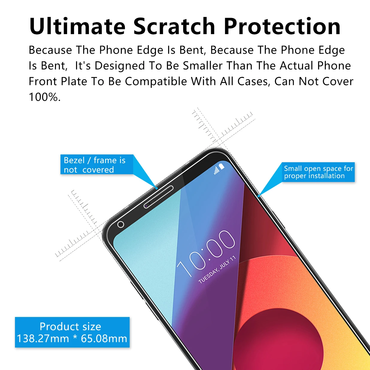 2 шт./лот 2.5D 0 26 мм 9H Премиум Закаленное стекло для LG Q6 Защитная пленка Alpha|Защитные