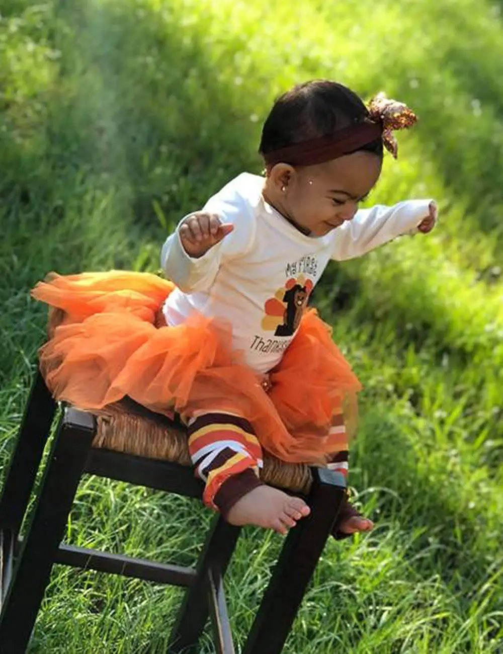 Oklady Okgirl Baby Girl My First наряды для Дня благодарения наборы комбинезон с надписью