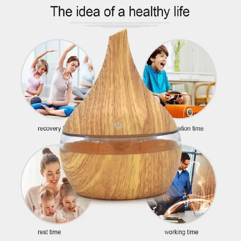 

300ml Air Humidifier Mini Ultrasonic Humidifier Home USB Wood Grain Mist Maker Sprayer Aroma Diffuser Air Freshener Purifier Hot