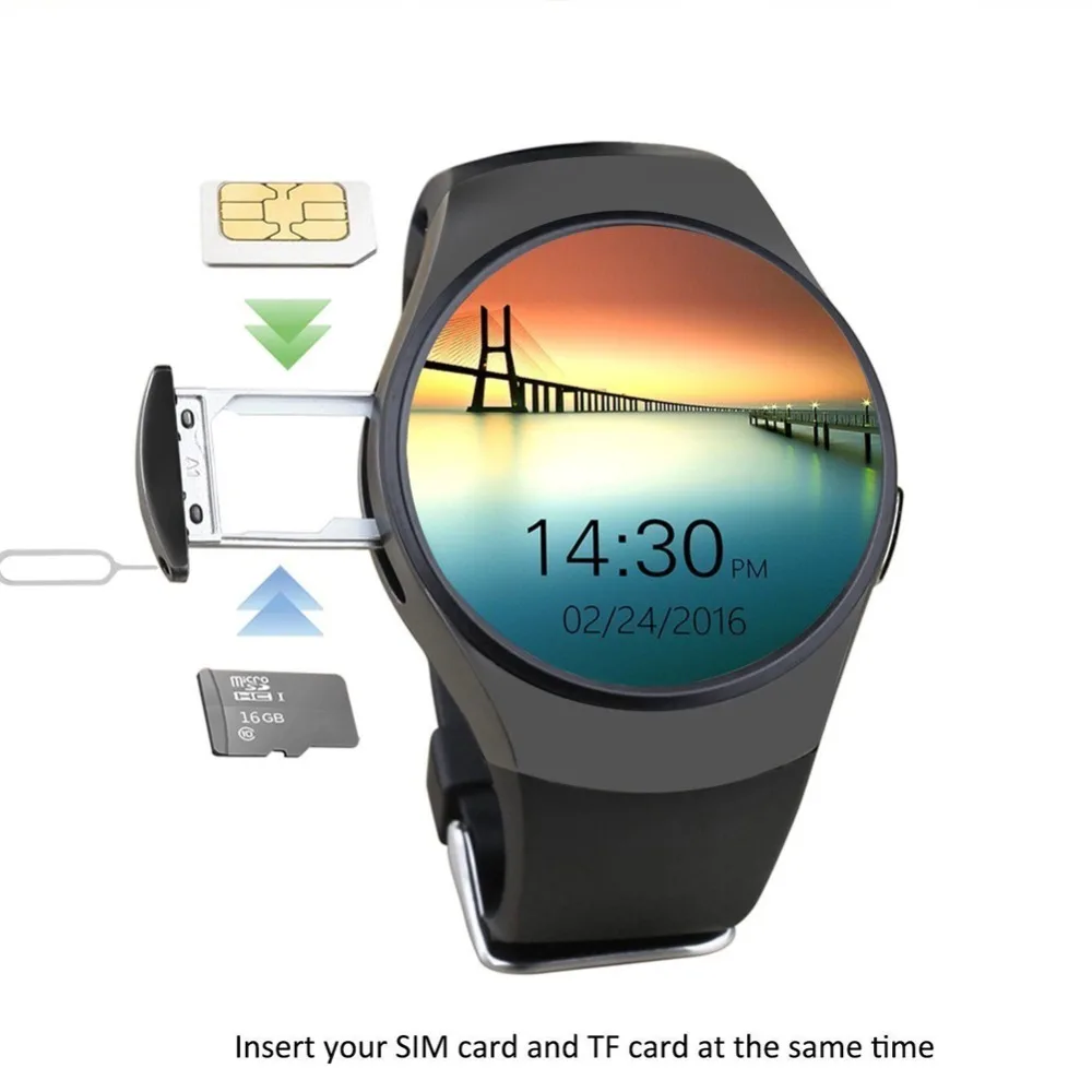 KW18 Bluetooth Смарт часы с полным экраном Поддержка sim карты TF телефон сердечного ритма