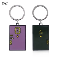 2 colors tv show friends monicas door keychain central perk coffee time key chain for women men fans car keyring jewelry