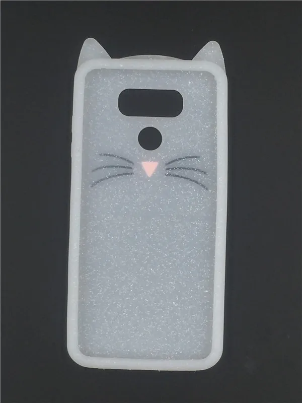 For LG G6 Soft Silicone Phone Case G 6 LGG6 5.7 inch 3D Cartoon Smile Black Cat Ears Beard Cover | Мобильные телефоны и