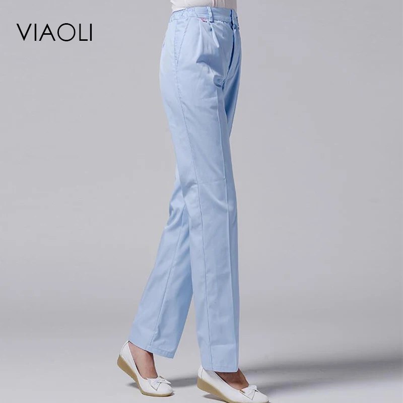 Viaoli полиэфирные хлопковые однотонные новые цветные брюки для салона красоты