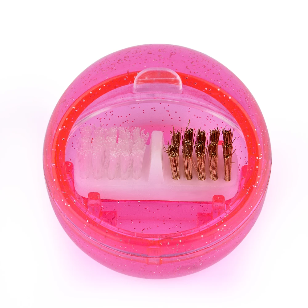 Металл и пластмасса щетка внутри ногтей искусство сверла Чистящая Коробка для