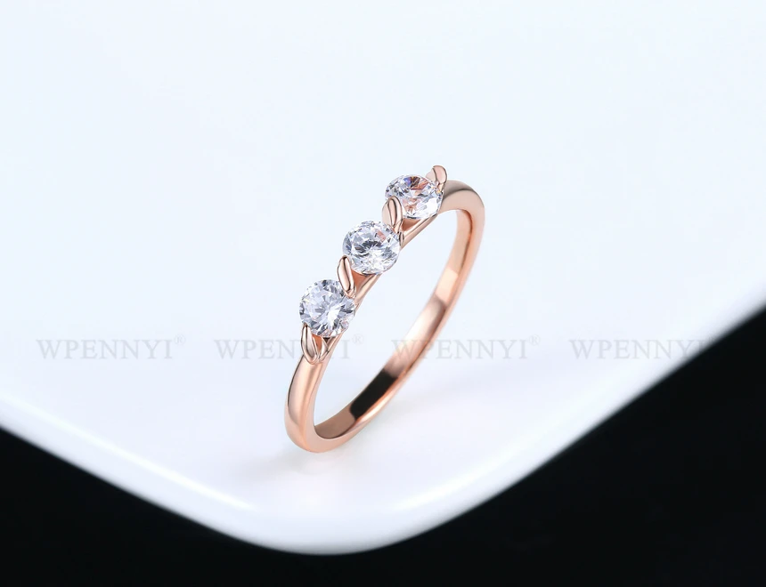 Классические 3 шт 0.25ct прозрачные циркониевые Кристальные женские кольца на палец