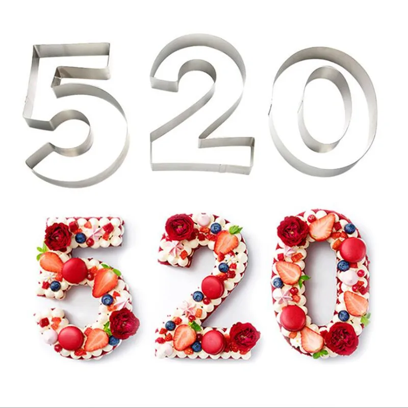 Форма для торта в форме цифр трафарет из нержавеющей стали украшения сахарного