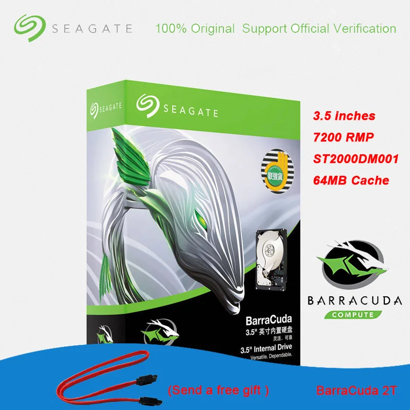 Жесткий диск Seagate BarraCuda оригинальный внутренний HDD 3 5 дюйма для настольных ПК игр