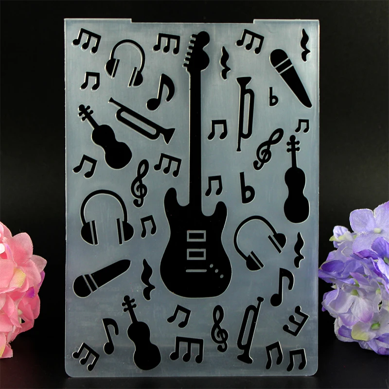 DIY Скрапбукинг музыка гитара гарнитура тиснение файл инструменты шаблоны