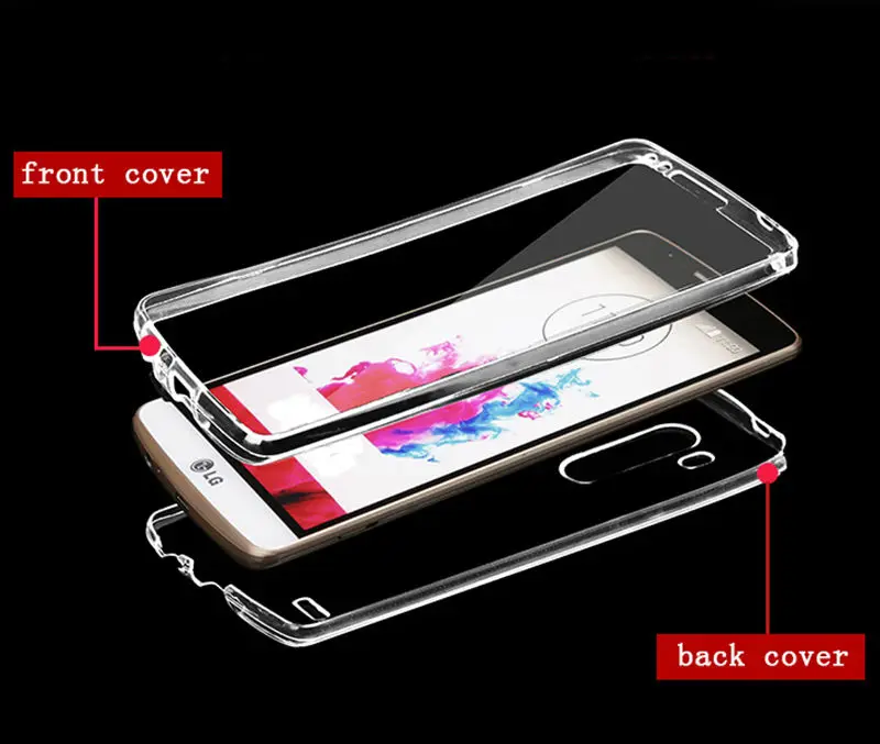 Touchable 360 degree Protective Clear Soft TPU Cover For LG G3 G4 Ultra Thin Front Back Case G5 G6 Phone |