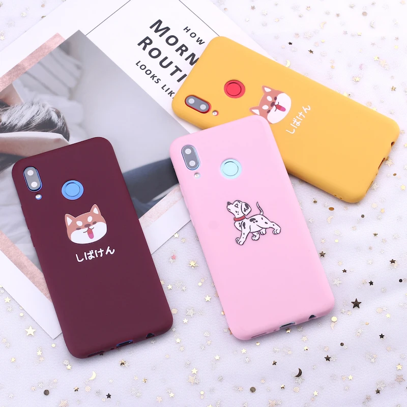 Для Huawei Honor Mate 10 20 Nova P20 P30 P Smart Akita Dalmatian shaba Inu Pug Puppies силиконовый чехол для телефона