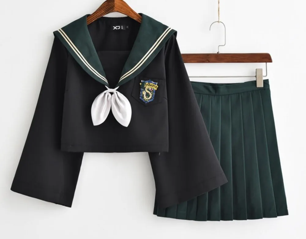 College of Magic and dark green big sleeve soft girl uniform female JK autumn school sailor college wind jkx126 | Тематическая